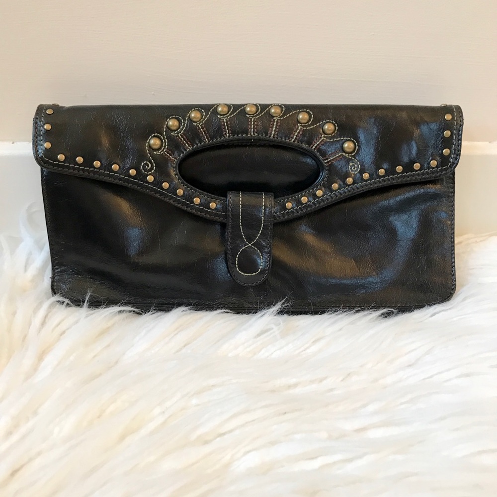 Hobo International Black Leather Clutch